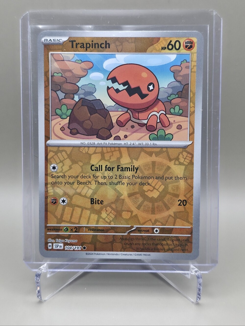 Pokémon TCG - Trapinch - Surging Sparks - Reverse Holo - 104/191